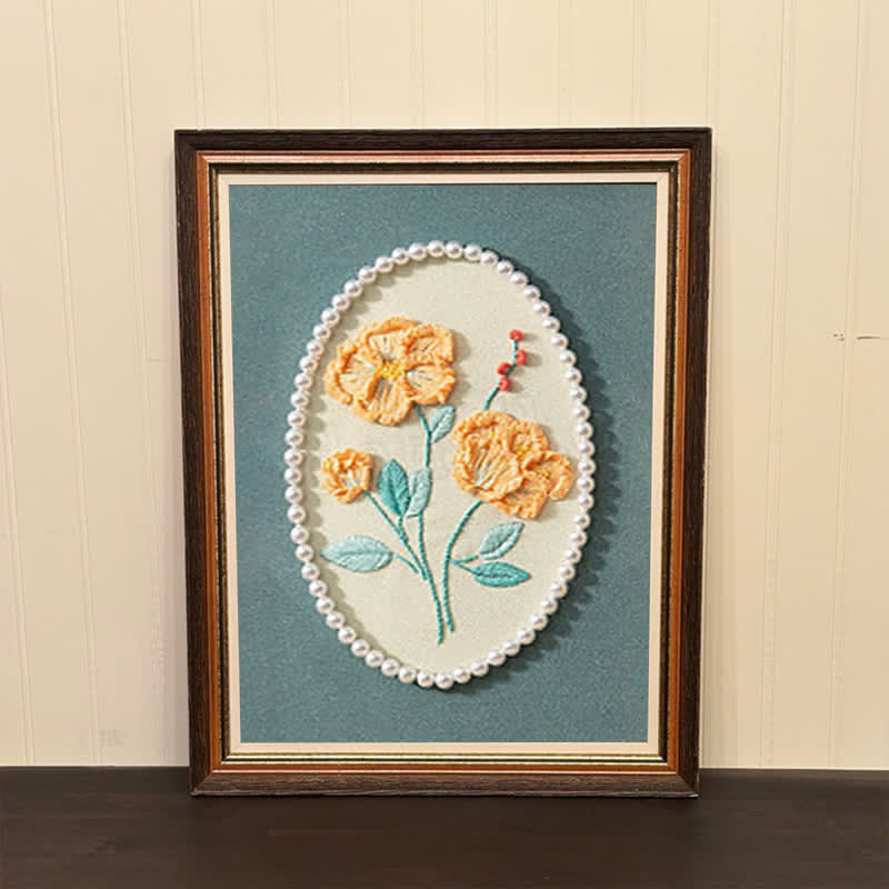 Rubbyoo Embroidery Kit- Pearl Flower Craft Kit - image 1