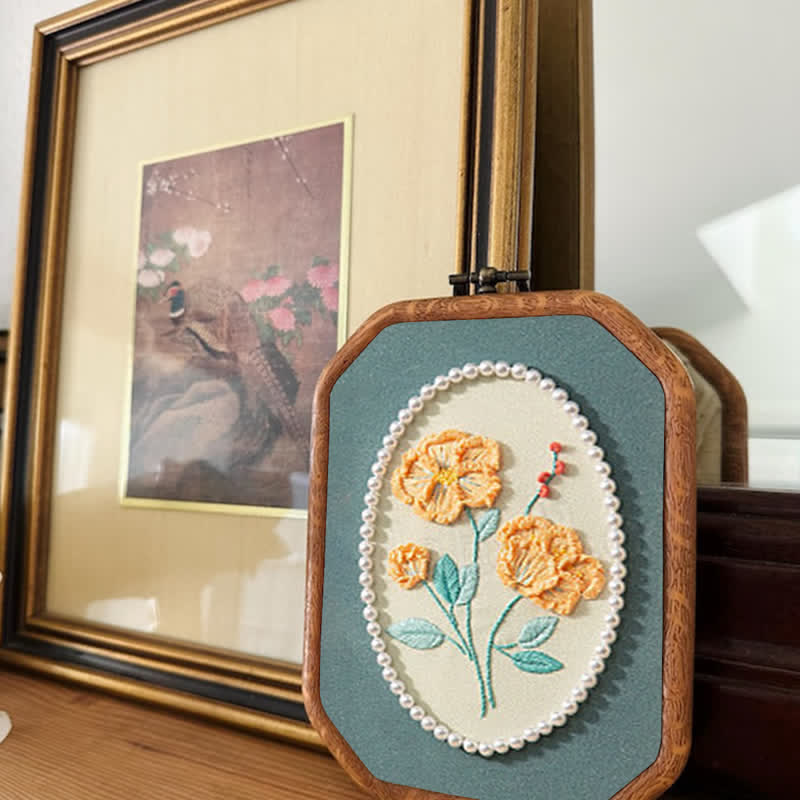 Rubbyoo Embroidery Kit- Pearl Flower Craft Kit - image 2