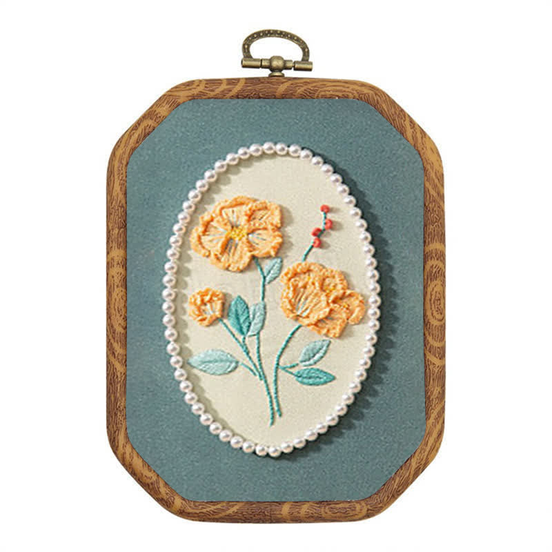 Rubbyoo Embroidery Kit- Pearl Flower Craft Kit - image 0