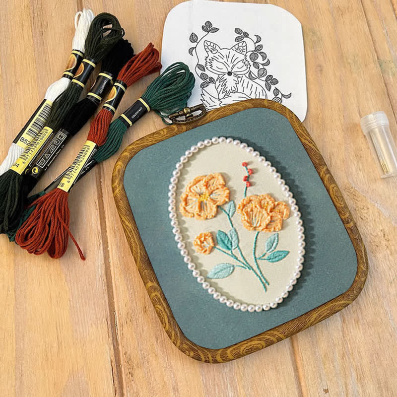 Rubbyoo Embroidery Kit- Pearl Flower Craft Kit - image 9