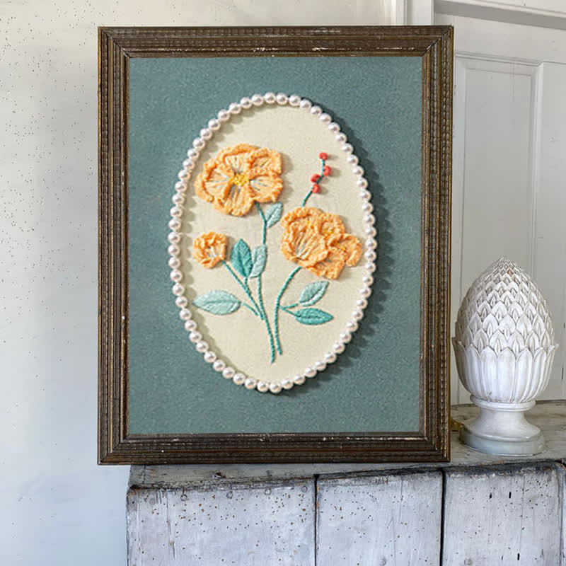 Rubbyoo Embroidery Kit- Pearl Flower Craft Kit - image 5