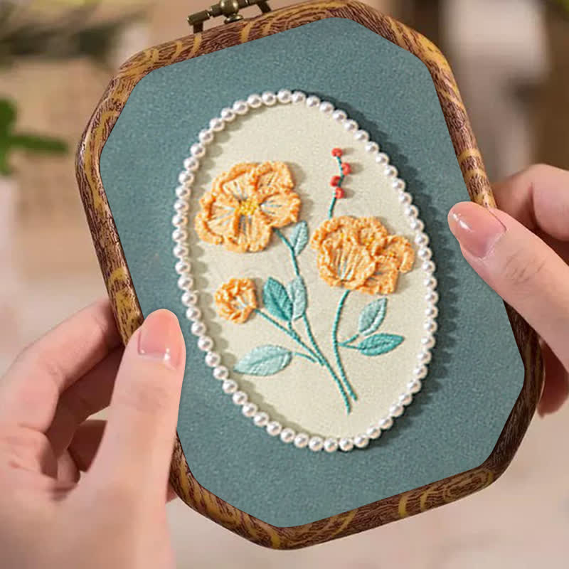 Rubbyoo Embroidery Kit- Pearl Flower Craft Kit - image 3