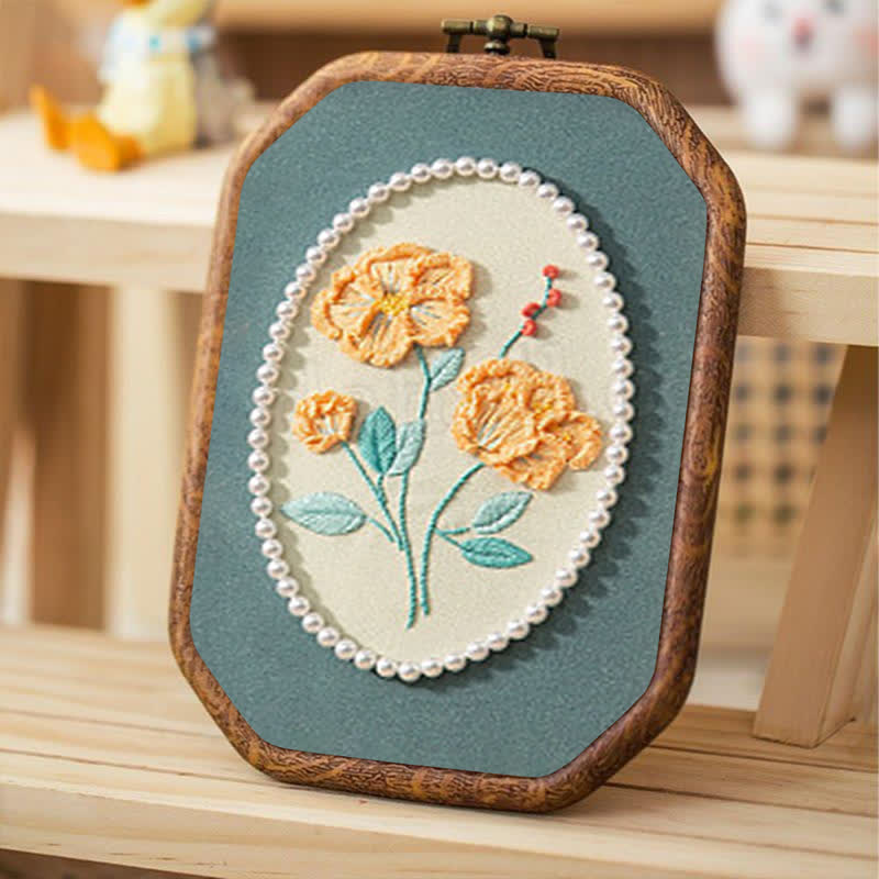 Rubbyoo Embroidery Kit- Pearl Flower Craft Kit - image 4