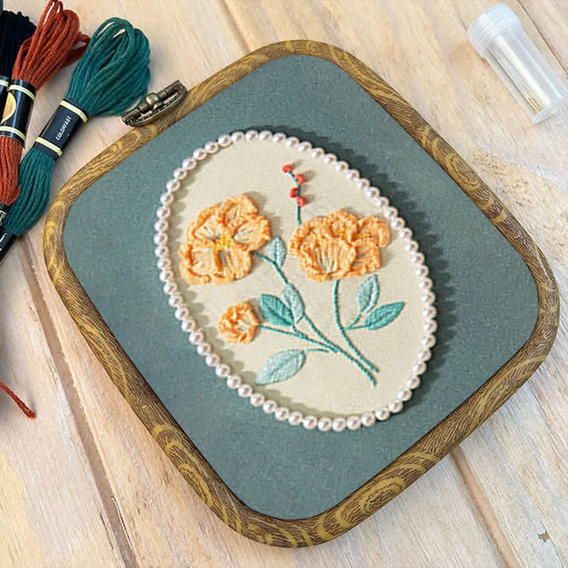 Rubbyoo Embroidery Kit- Pearl Flower Craft Kit - image 8