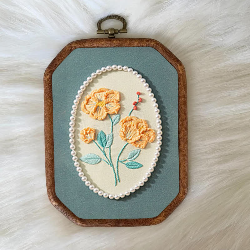 Rubbyoo Embroidery Kit- Pearl Flower Craft Kit - image 6