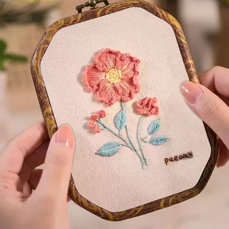 Rubbyoo Embroidery Kit- Flower Garden Paeony DIY Craft Kits - image 2