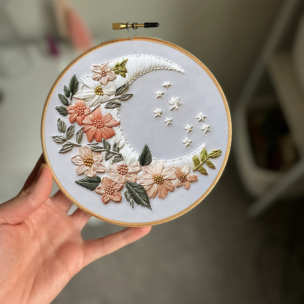 Rubbyoo Embroidery Kit-  Floral Moon - image 1