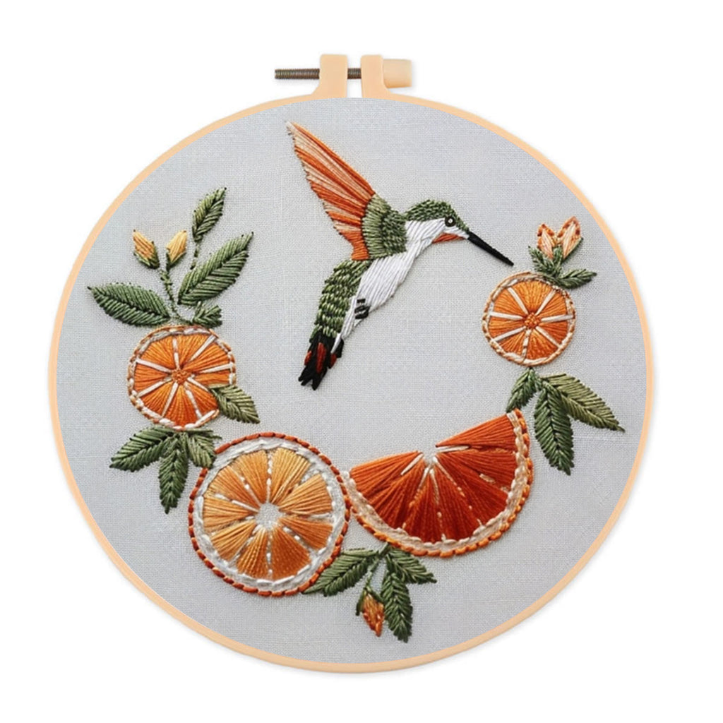 Rubbyoo Embroidery Kit-   Orange Hummingbird - image 0