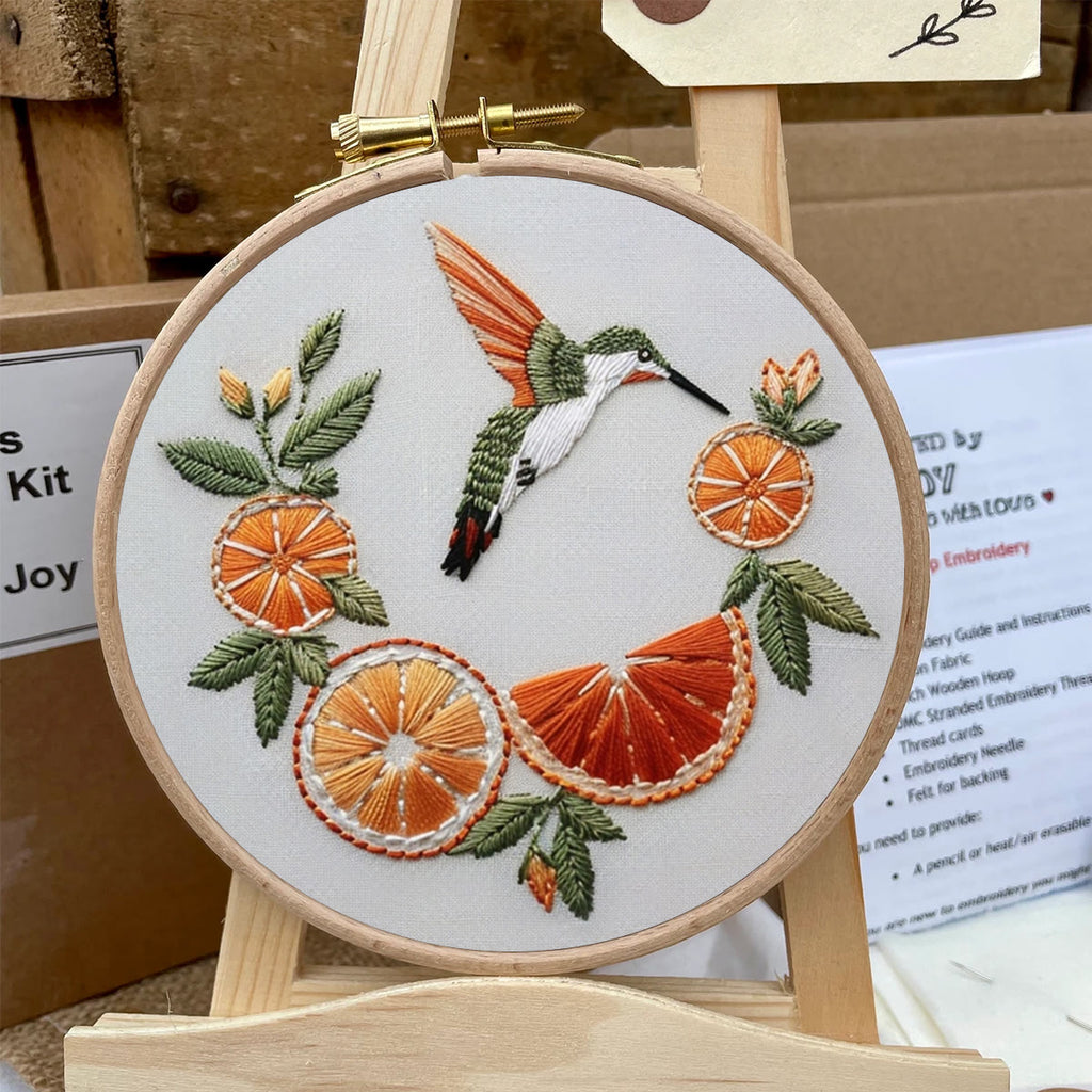 Rubbyoo Embroidery Kit-   Orange Hummingbird - image 3