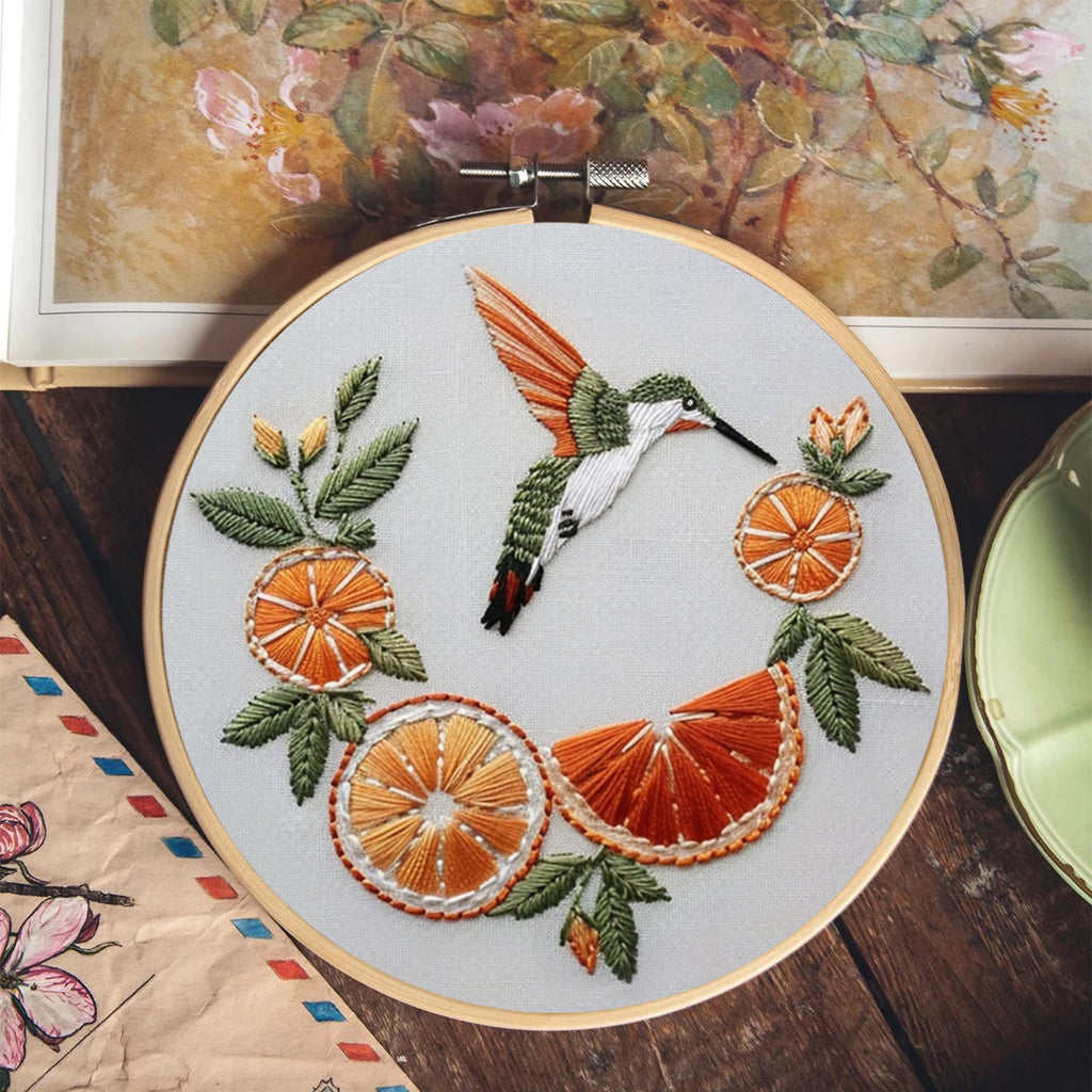 Rubbyoo Embroidery Kit-   Orange Hummingbird - image 7