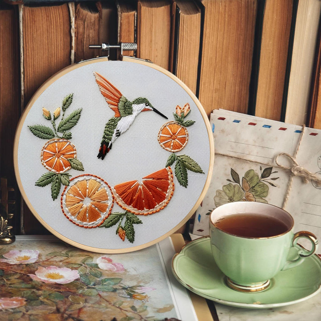 Rubbyoo Embroidery Kit-   Orange Hummingbird - image 6