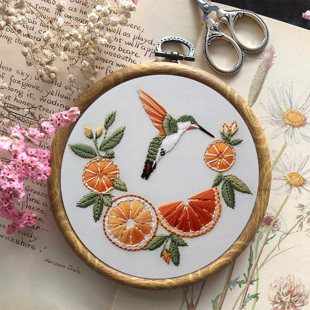 Rubbyoo Embroidery Kit-   Orange Hummingbird - image 8