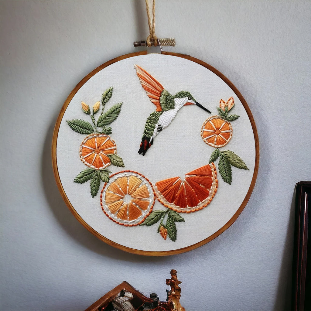 Rubbyoo Embroidery Kit-   Orange Hummingbird - image 4