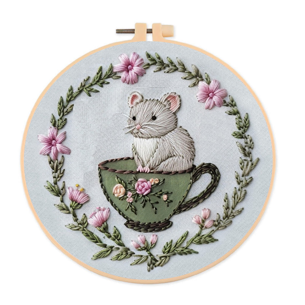 Rubbyoo Embroidery Kit-  Cup Mouse - image 0