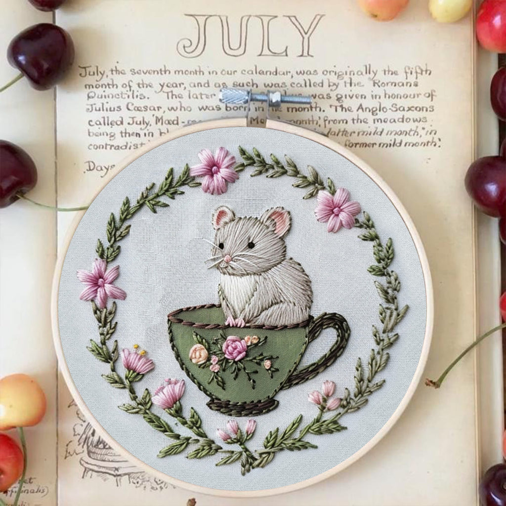 Rubbyoo Embroidery Kit-  Cup Mouse - image 2