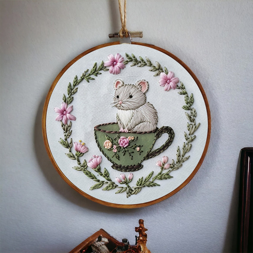 Rubbyoo Embroidery Kit-  Cup Mouse - image 3