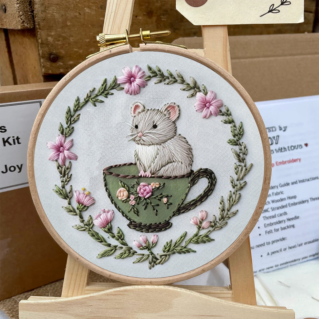 Rubbyoo Embroidery Kit-  Cup Mouse - image 5