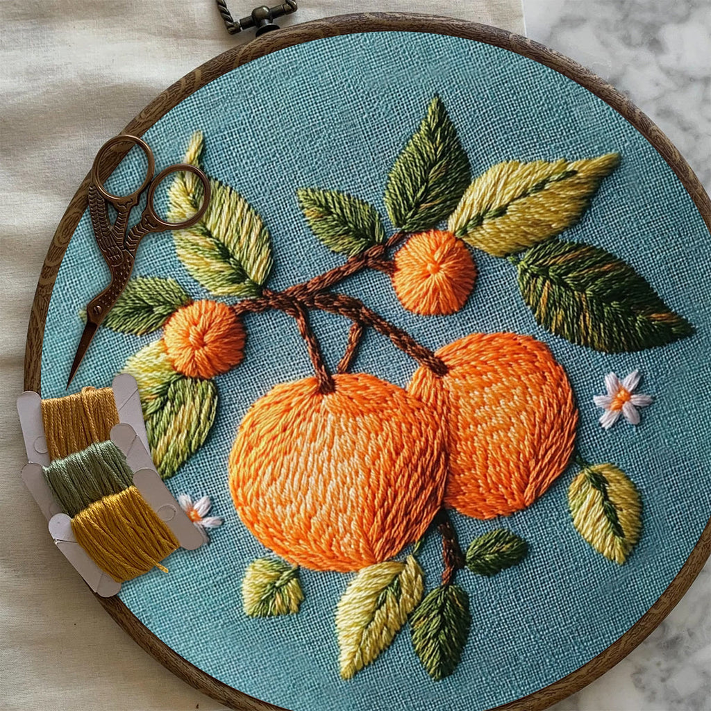 Rubbyoo Embroidery Kit-  Branch Oranges - image 6