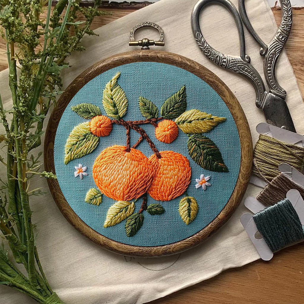 Rubbyoo Embroidery Kit-  Branch Oranges - image 7