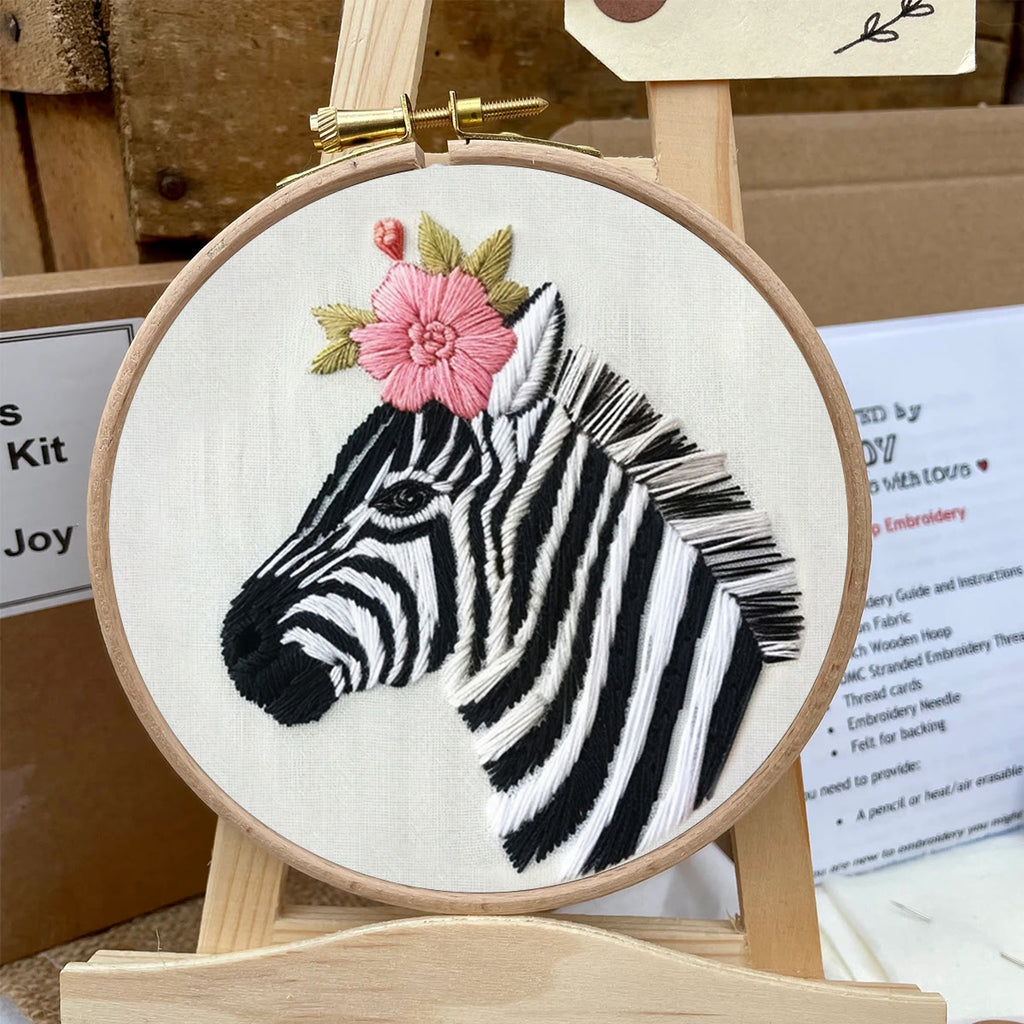 Rubbyoo Embroidery Kit-  Zebra With A Flower  - image 3