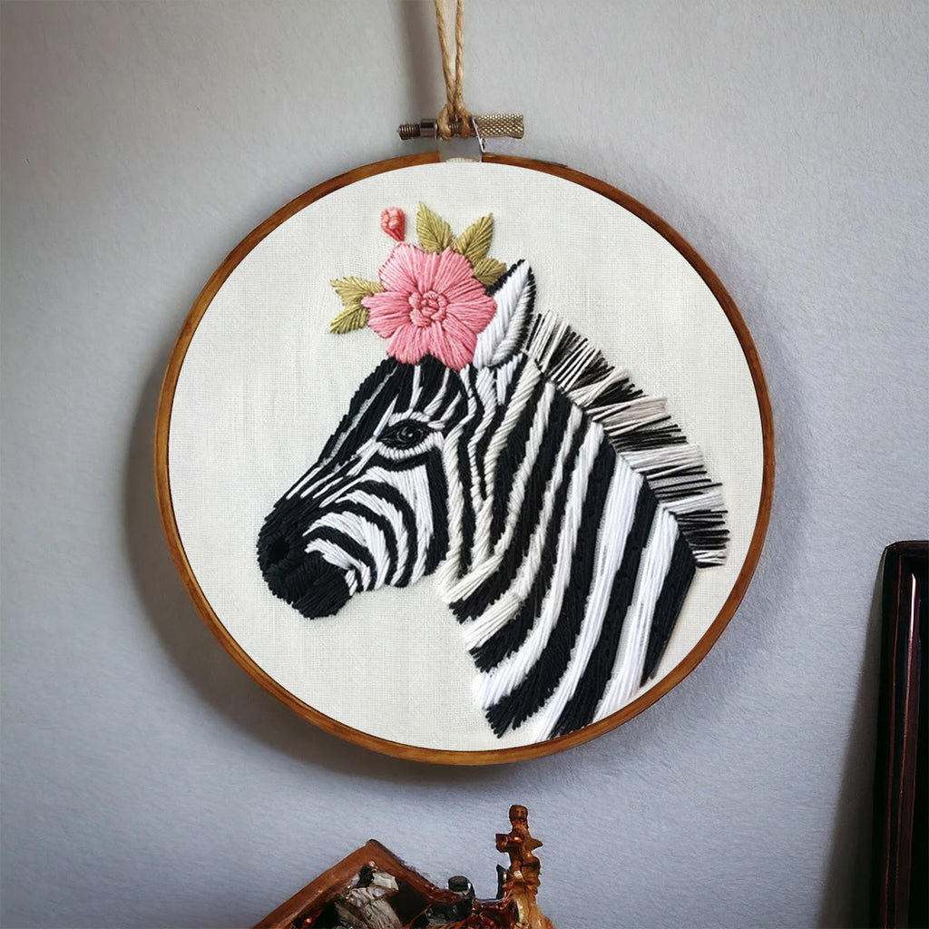 Rubbyoo Embroidery Kit-  Zebra With A Flower  - image 4