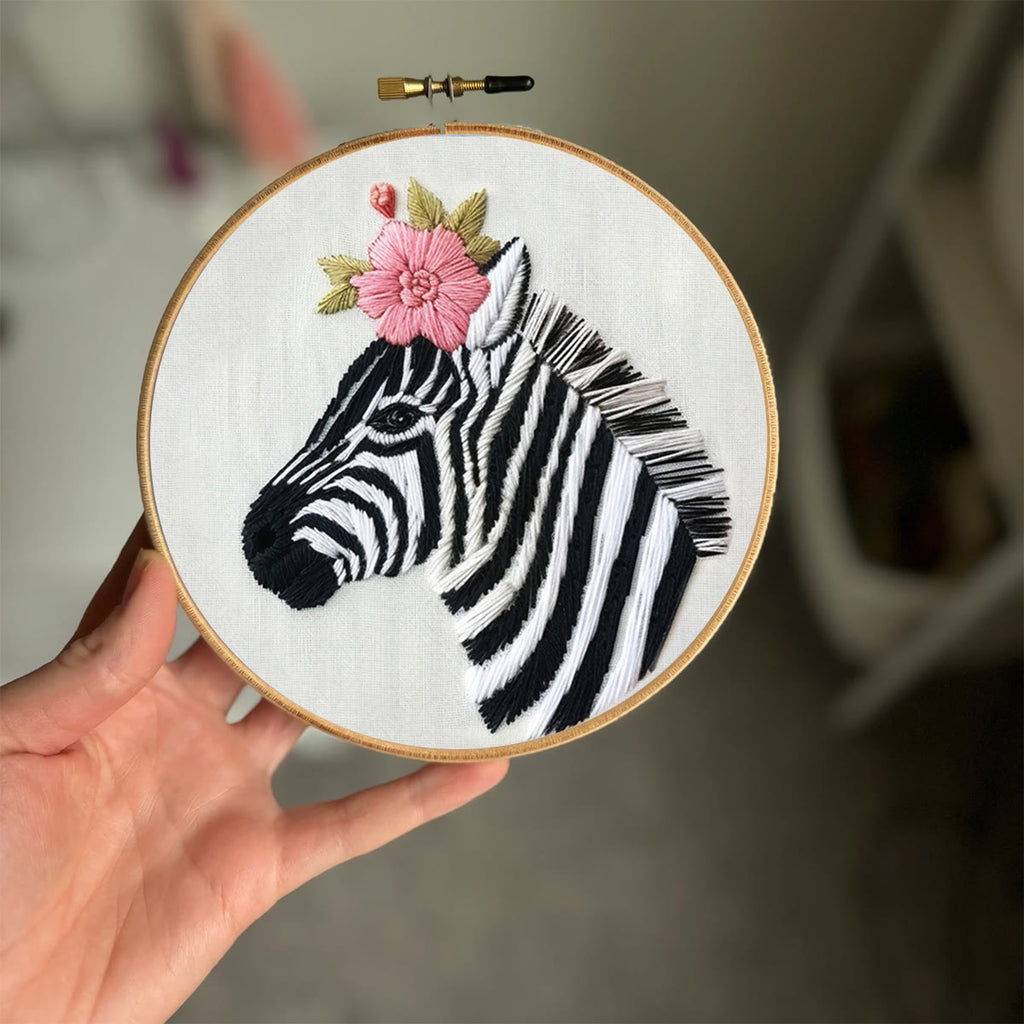 Rubbyoo Embroidery Kit-  Zebra With A Flower  - image 2
