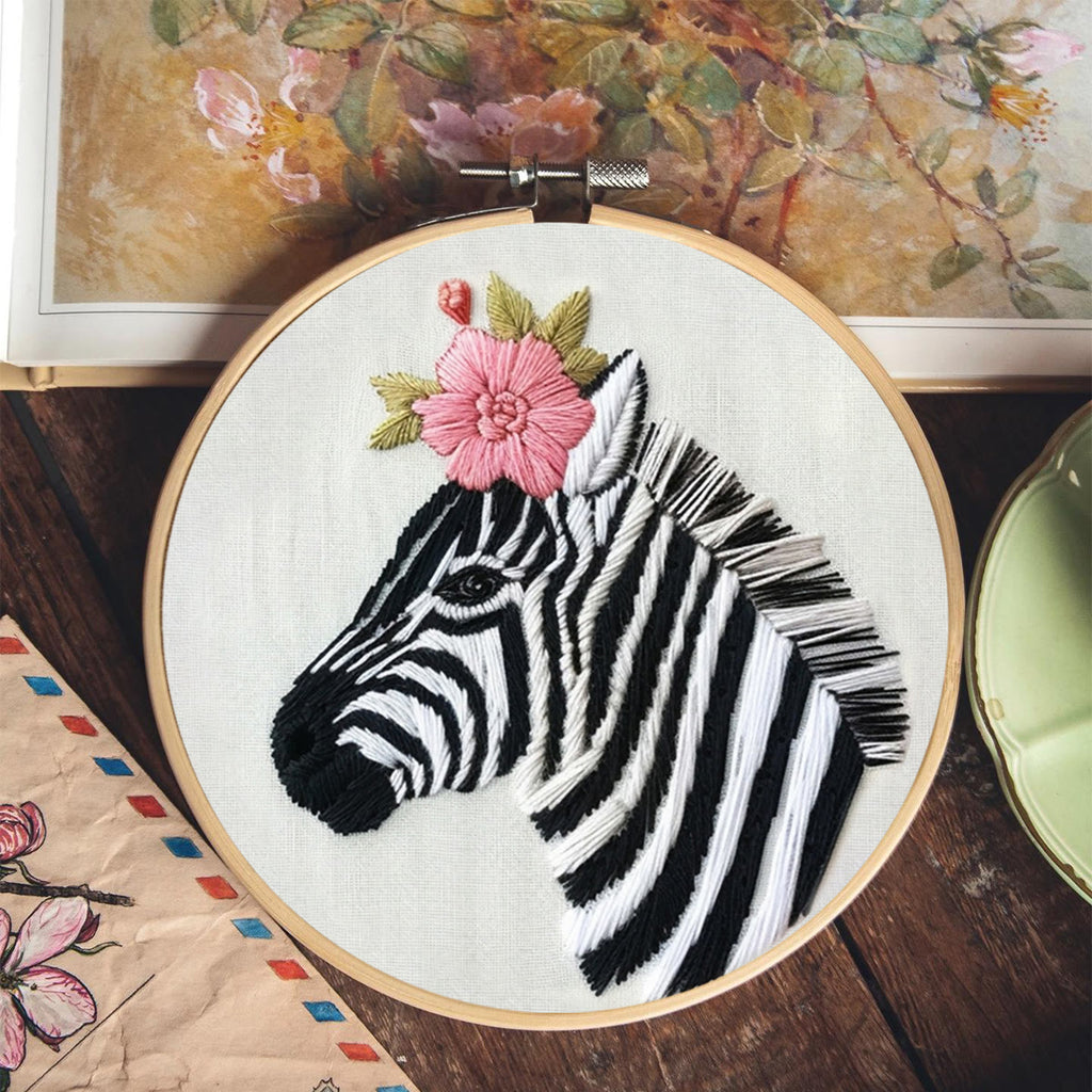 Rubbyoo Embroidery Kit-  Zebra With A Flower  - image 5