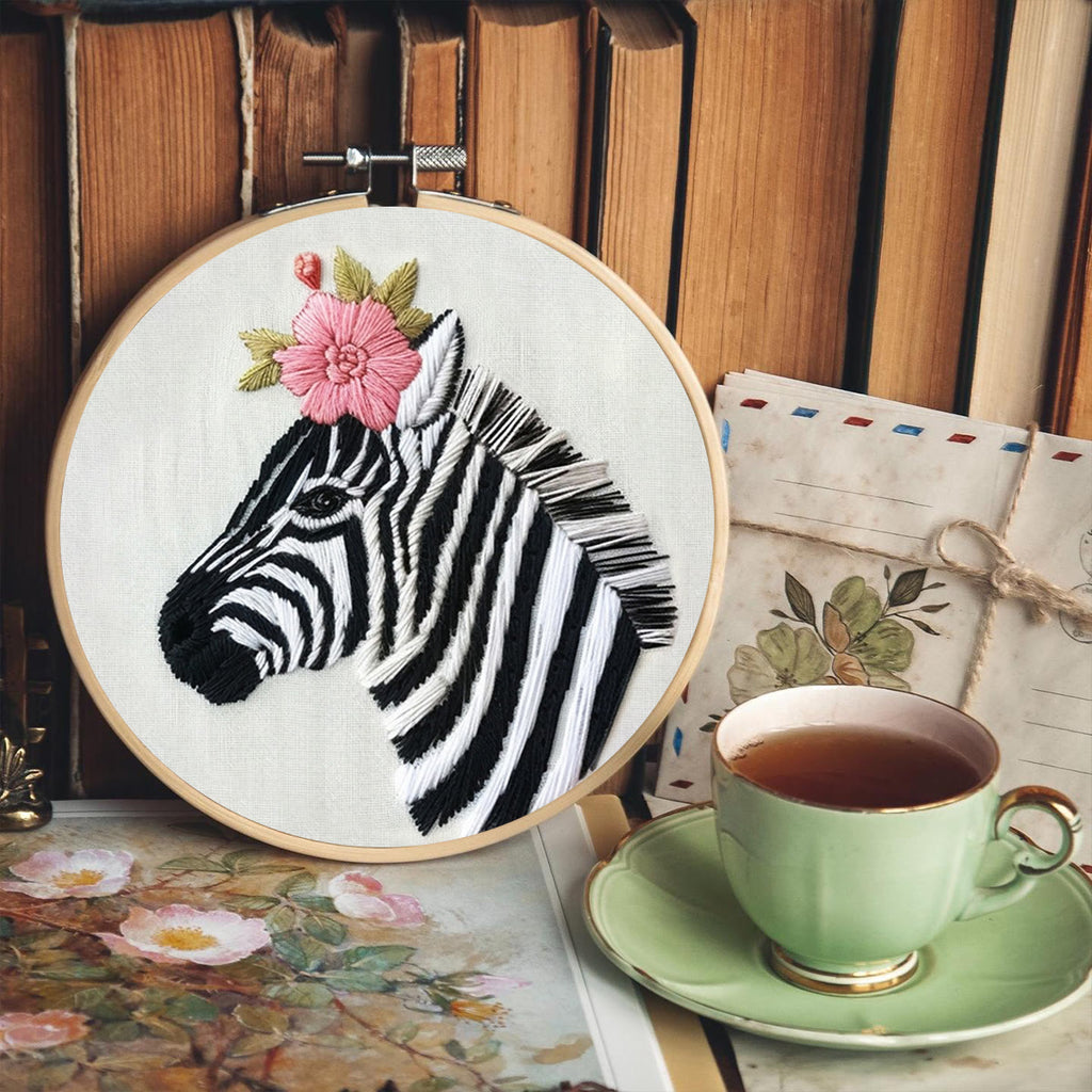 Rubbyoo Embroidery Kit-  Zebra With A Flower  - image 7