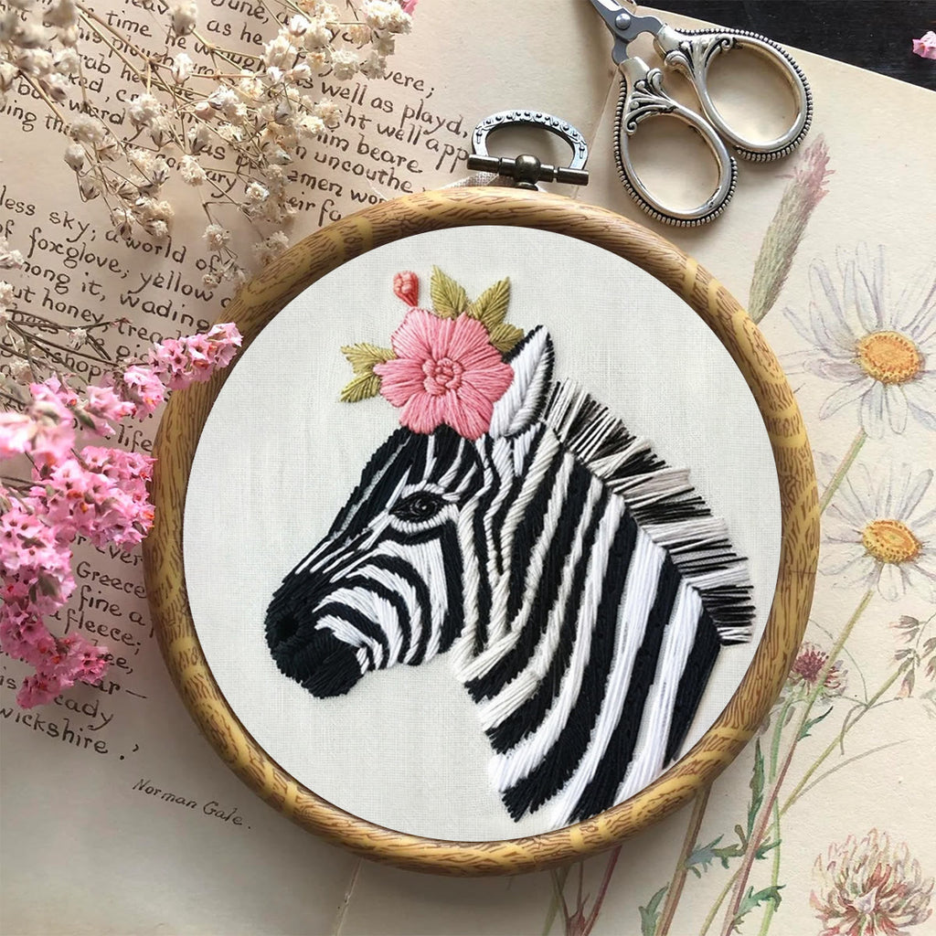 Rubbyoo Embroidery Kit-  Zebra With A Flower  - image 8