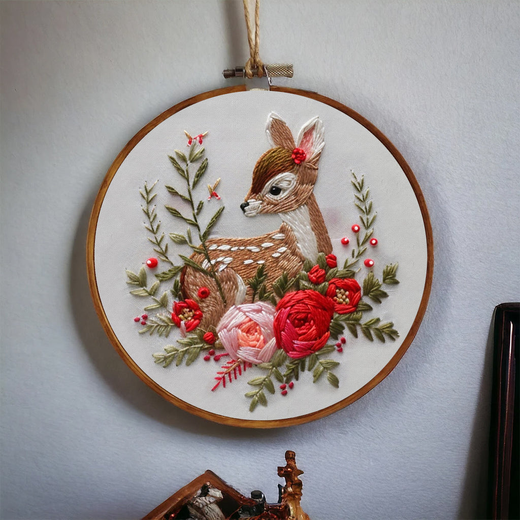 Rubbyoo Embroidery Kit-  Deer With Flowers - image 3
