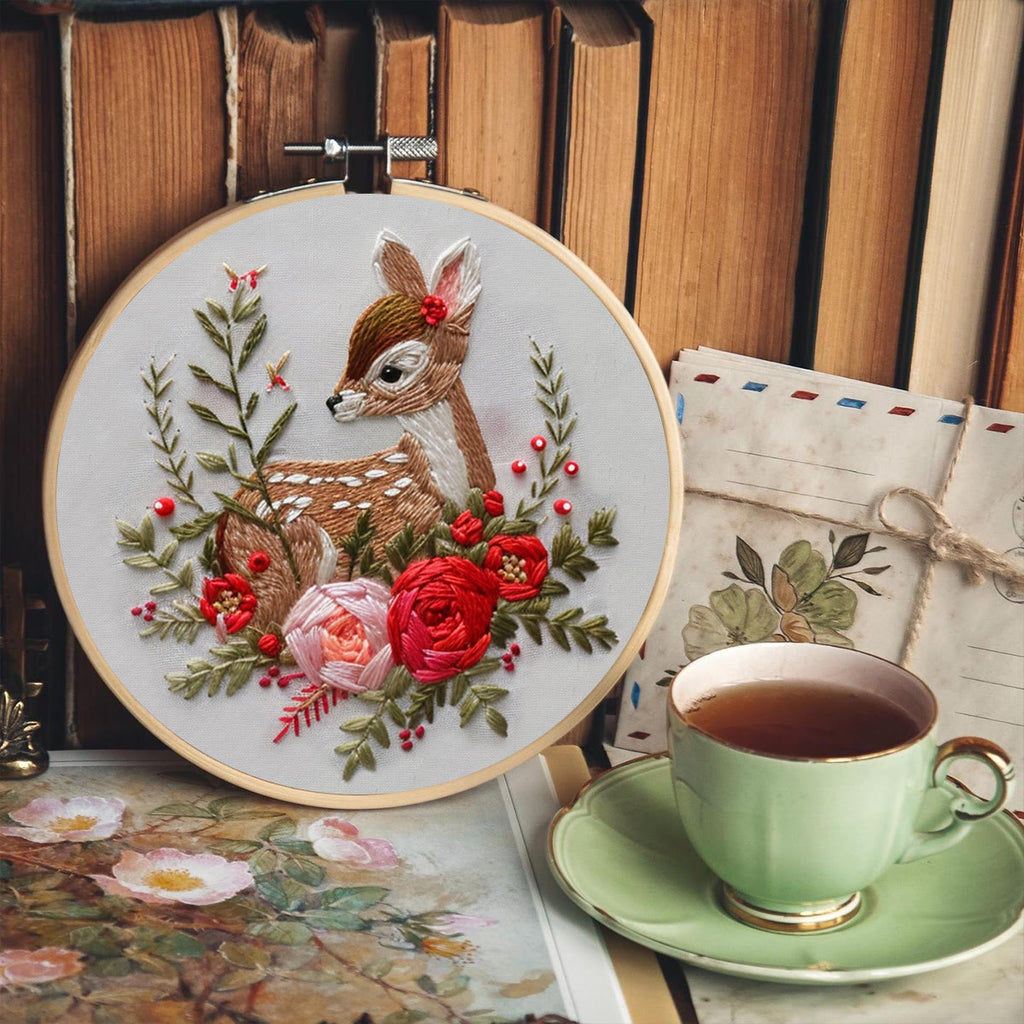 Rubbyoo Embroidery Kit-  Deer With Flowers - image 6