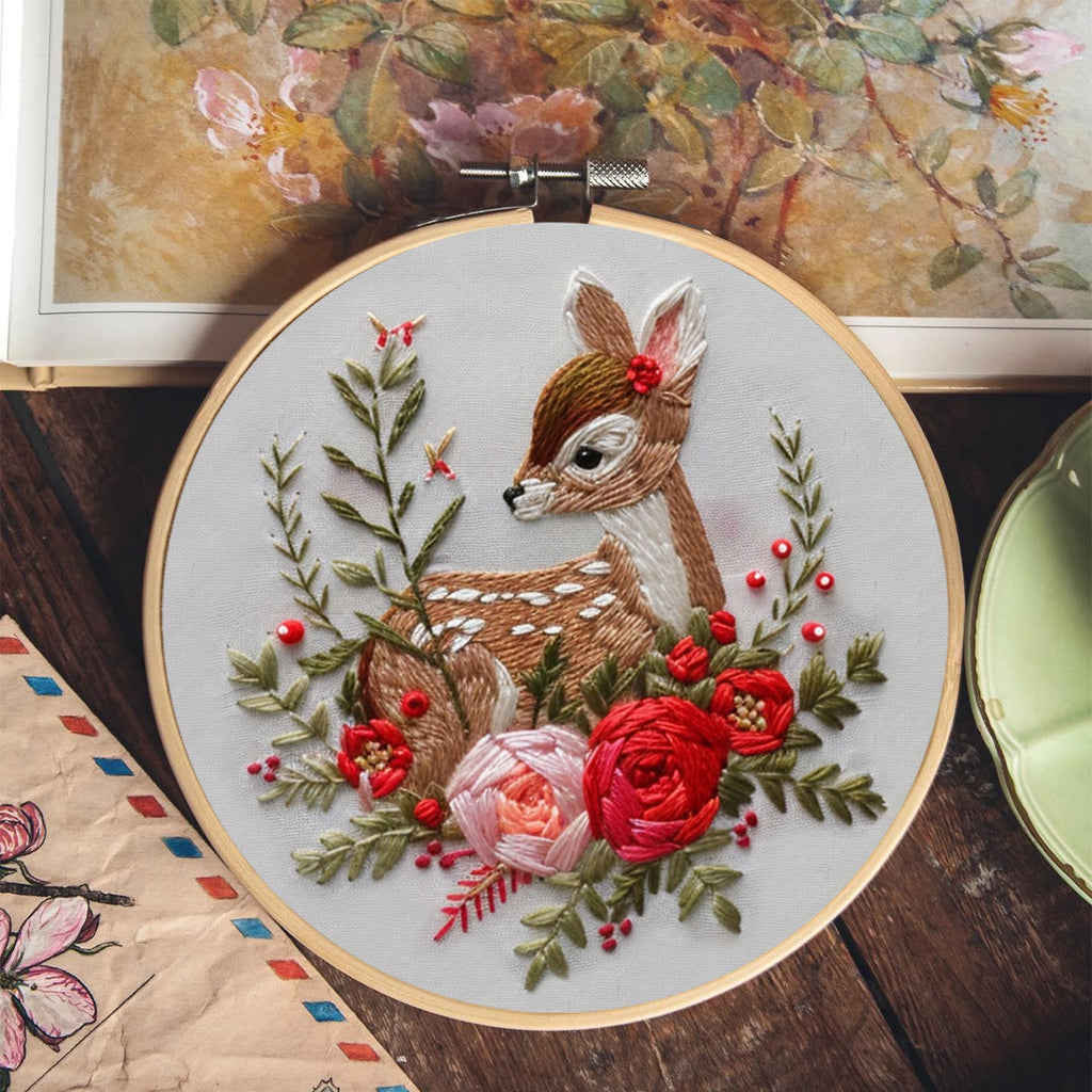 Rubbyoo Embroidery Kit-  Deer With Flowers - image 5