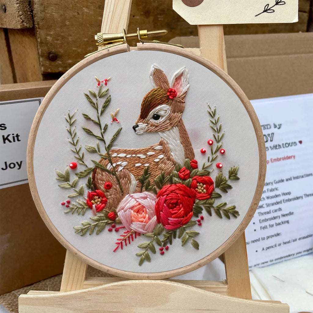 Rubbyoo Embroidery Kit-  Deer With Flowers - image 4