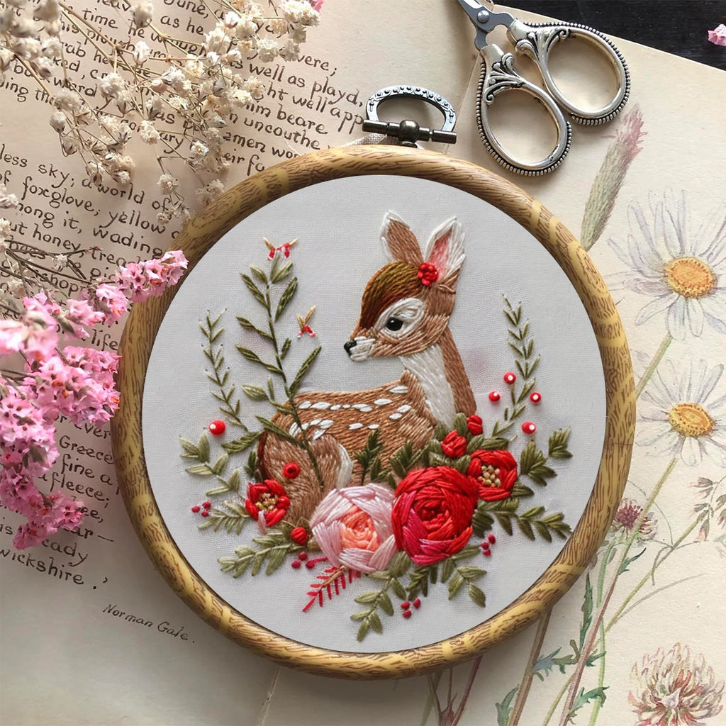 Rubbyoo Embroidery Kit-  Deer With Flowers - image 8