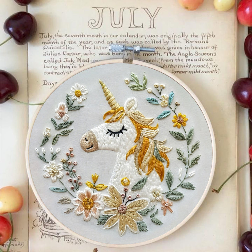 Rubbyoo Embroidery Kit-  Floral Unicorn - image 2