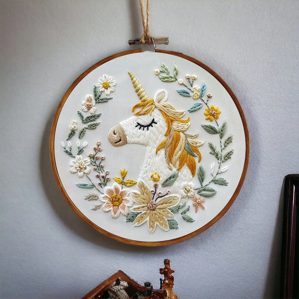 Rubbyoo Embroidery Kit-  Floral Unicorn - image 3