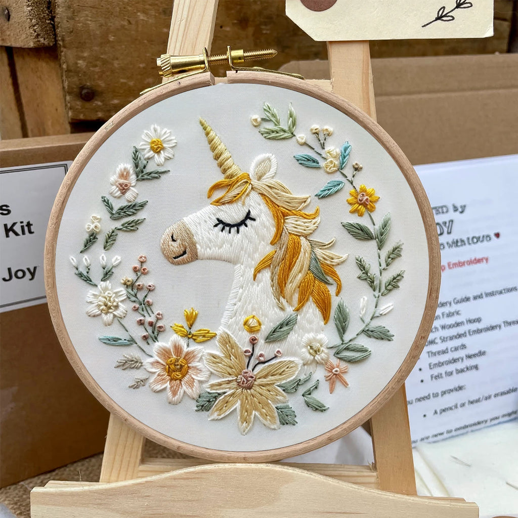 Rubbyoo Embroidery Kit-  Floral Unicorn - image 5