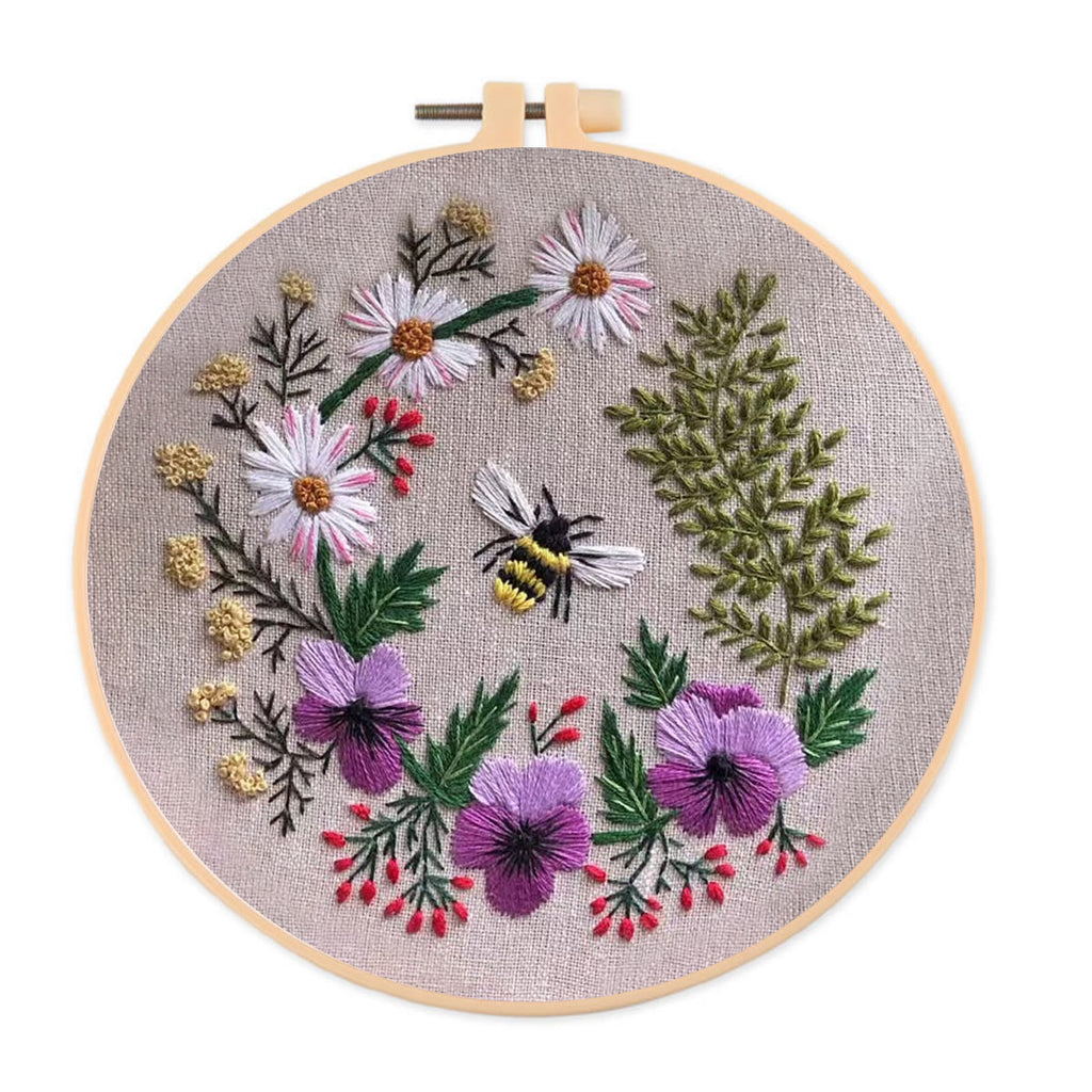 Rubbyoo Embroidery Kit-   Honey Bee Garden - 20*20cm - image 0