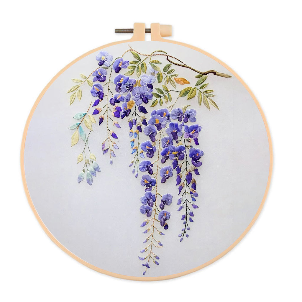 Rubbyoo Embroidery Kit-   Wisteria Flower - 20*20cm - image 0