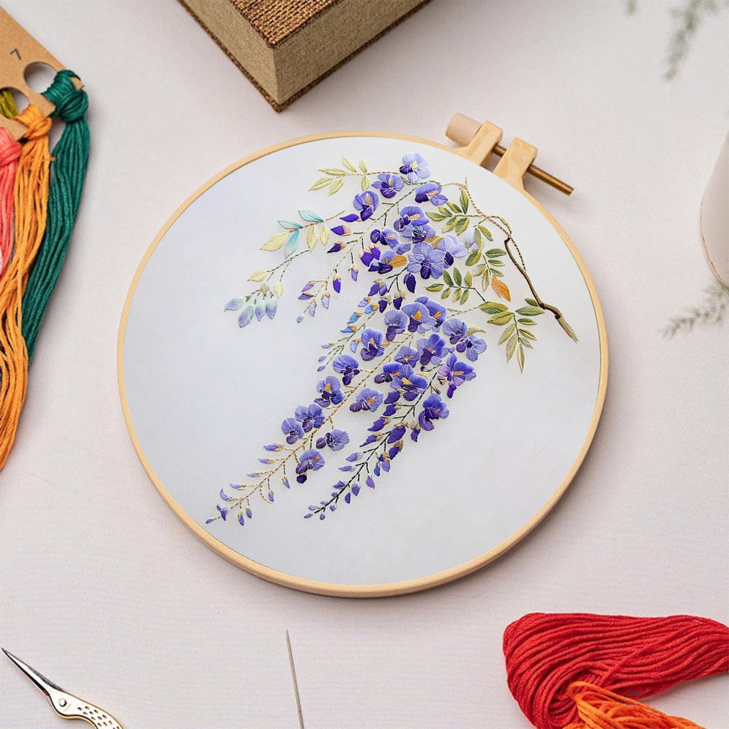 Rubbyoo Embroidery Kit-   Wisteria Flower - image 3