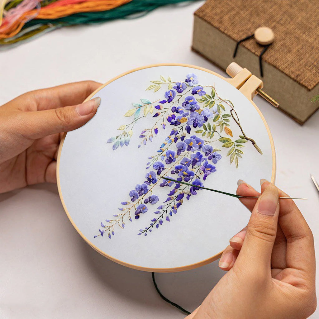 Rubbyoo Embroidery Kit-   Wisteria Flower - image 2