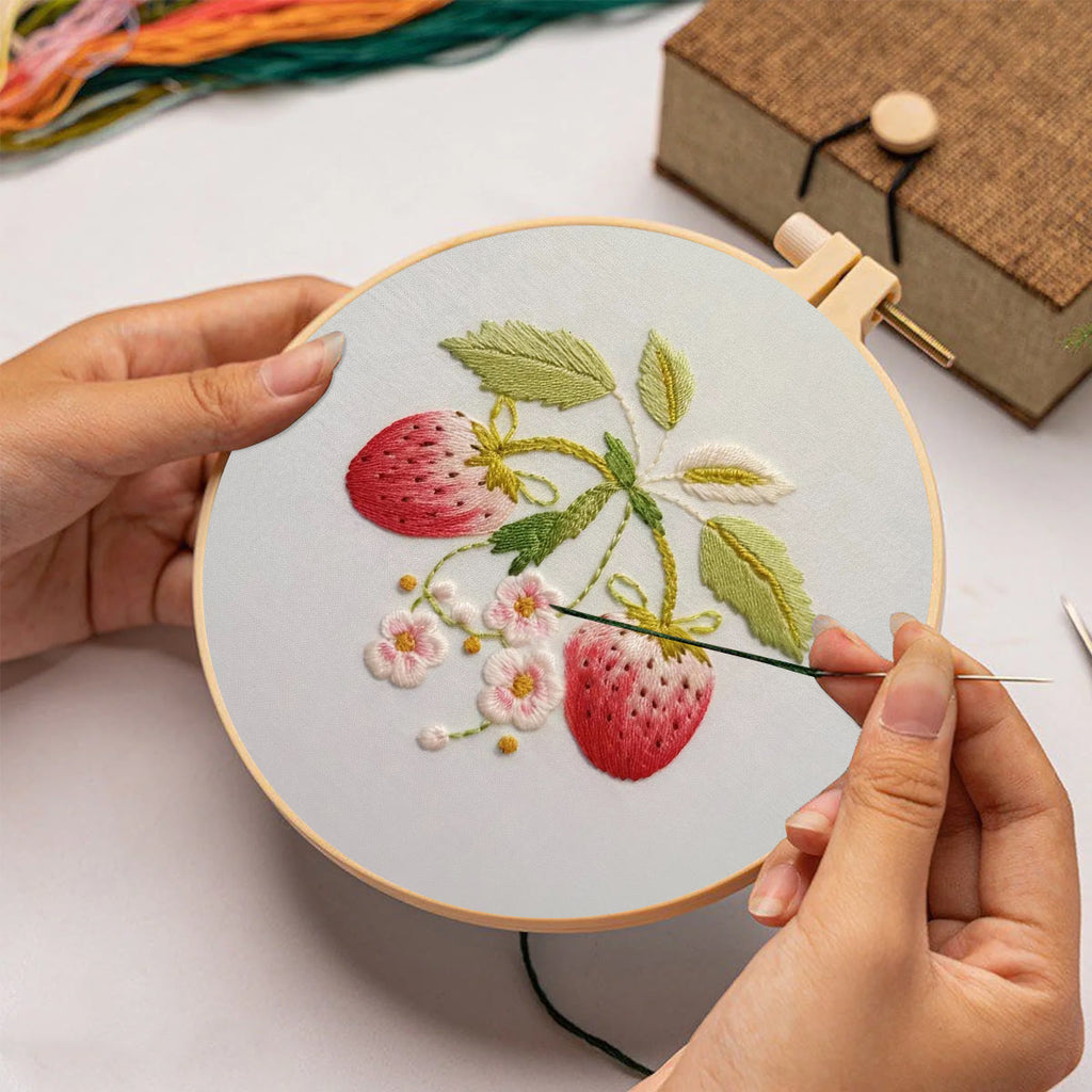 Rubbyoo Embroidery Kit-  Strawberry Blossoms - image 1