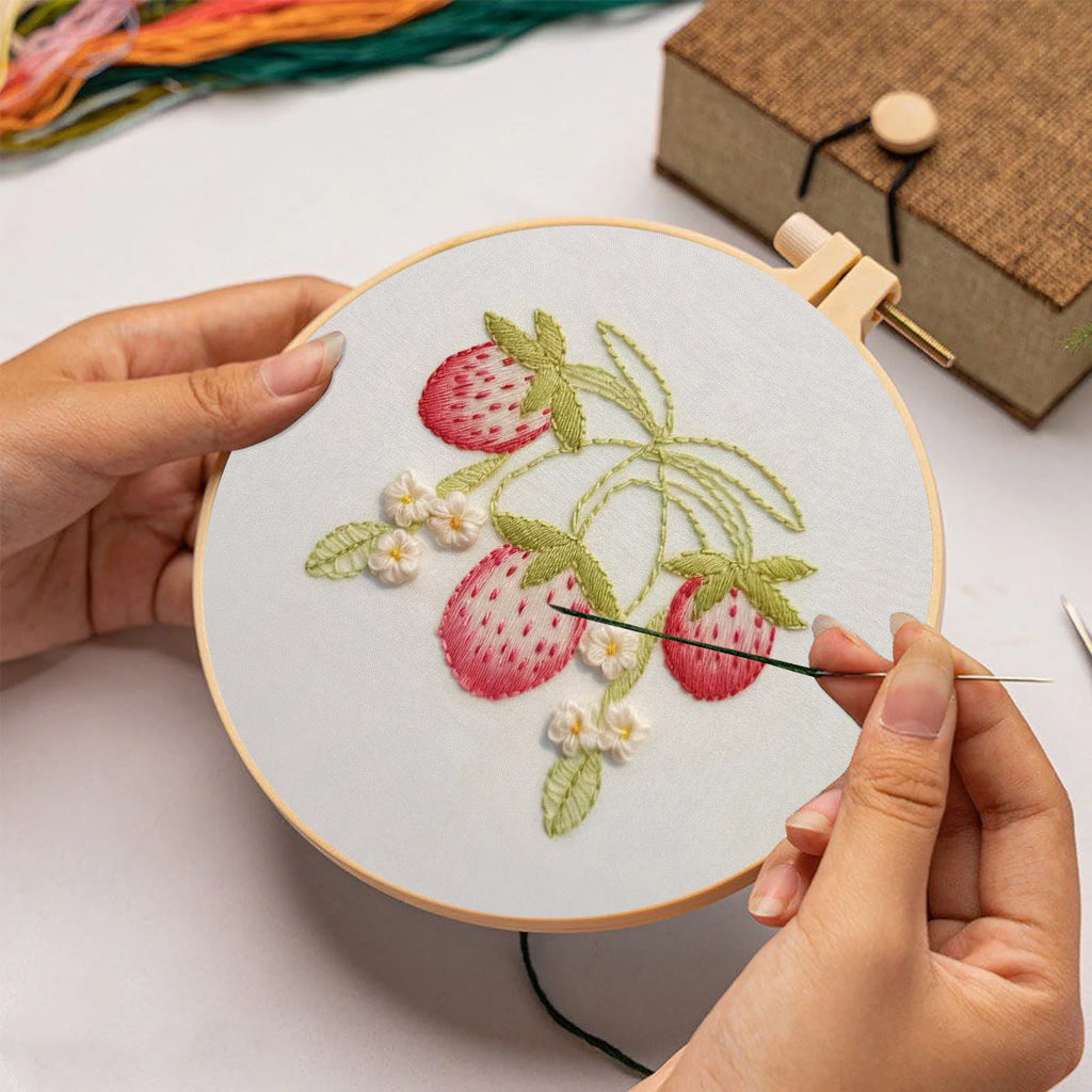 Rubbyoo Embroidery Kit-  Strawberry Blossoms 2 - image 1
