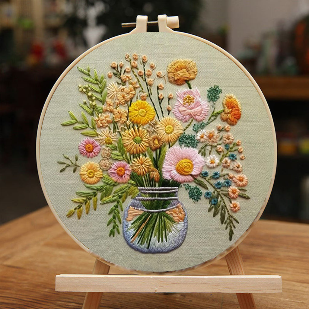 Rubbyoo Embroidery Kit-A Vase Of Flowers - image 1