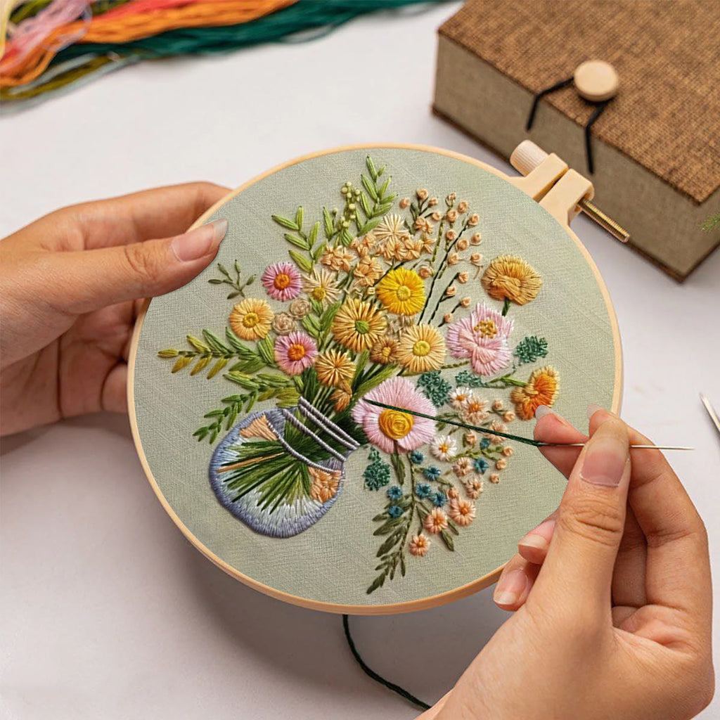 Rubbyoo Embroidery Kit-A Vase Of Flowers - image 2