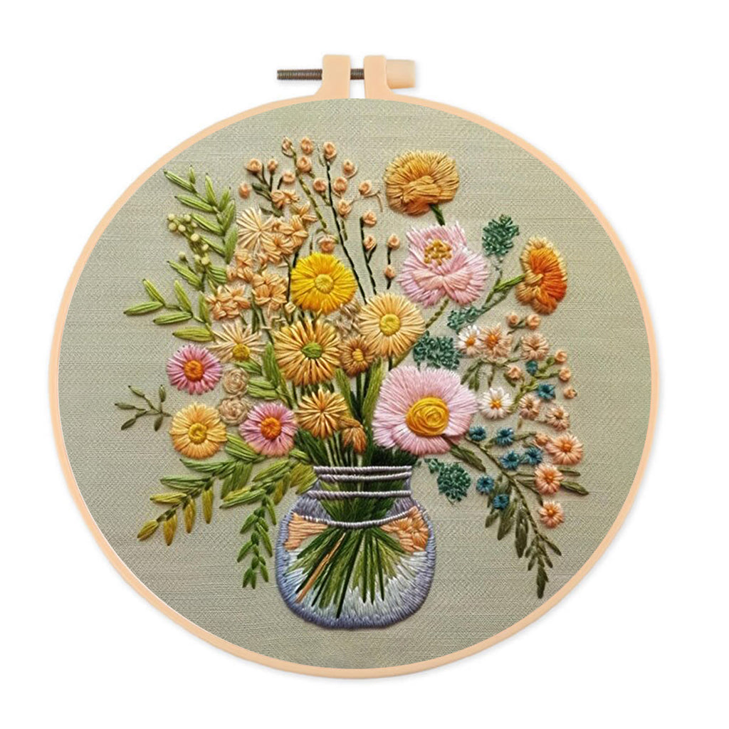 Rubbyoo Embroidery Kit-A Vase Of Flowers - image 0