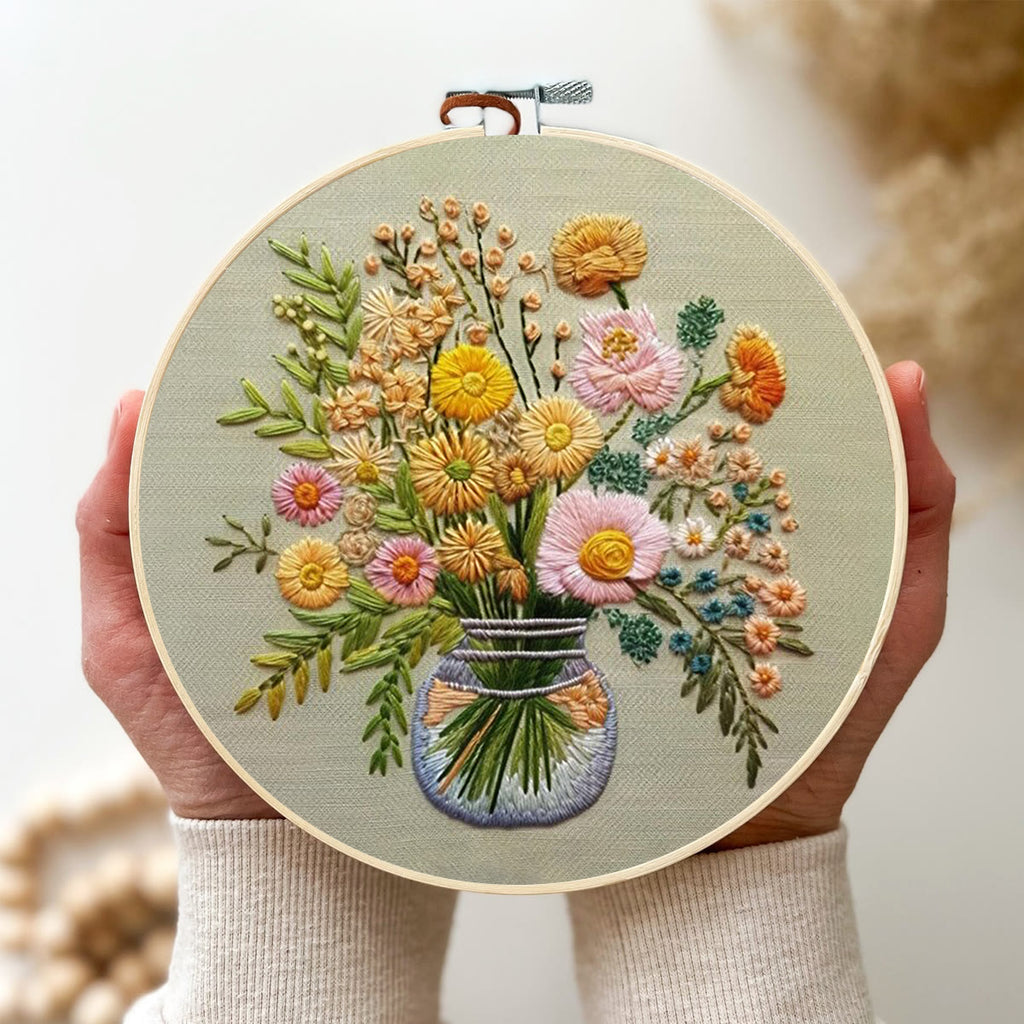 Rubbyoo Embroidery Kit-A Vase Of Flowers - image 3