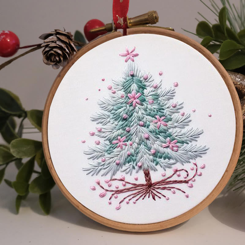 Rubbyoo Embroidery Kit- Pink Christmas Tree - image 1