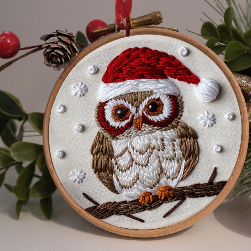 Rubbyoo Embroidery Kit- Christmas Owl - image 1
