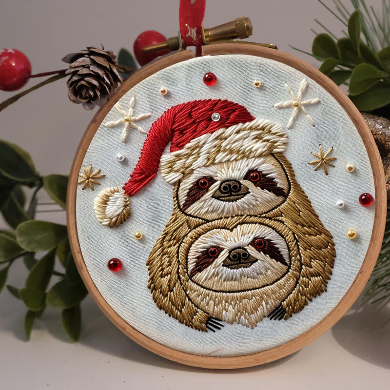 Rubbyoo Embroidery Kit-  Christmas Sloth - image 1
